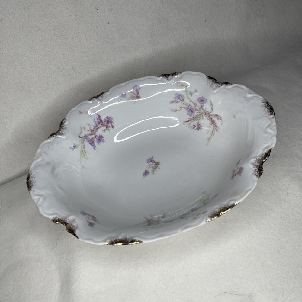 Vintage | Warwick | Porcelain Lilac Floral Gold Rim | Serving Bowl Oval